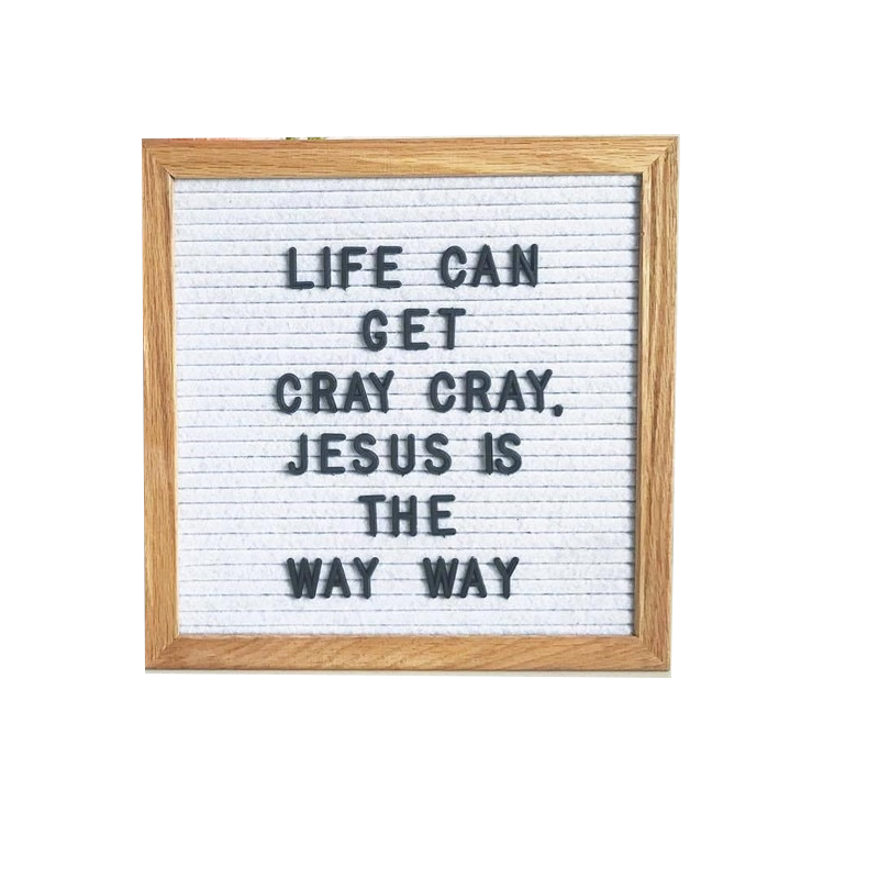 Felt Letterboard Wooden Frame Wall Message Cork Board Home Office Decor