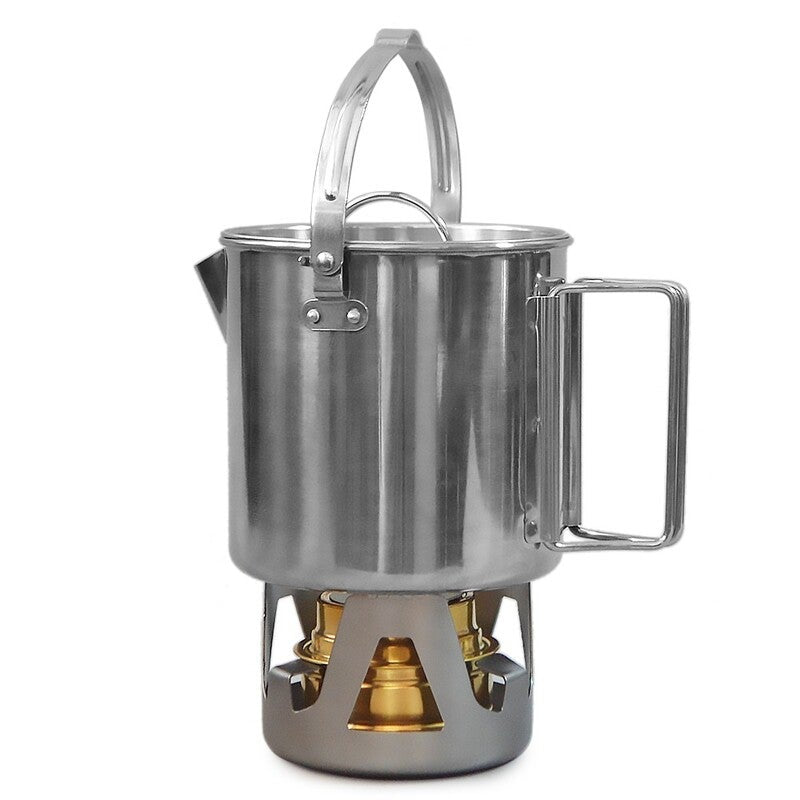 1.2L Outdoor Stainless Steel Kettle Climbing Teapot Portable Hanging Cooker Picnic Pot