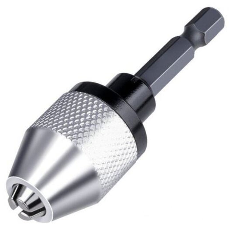 1 / 4 Inch Hex Shank Keyless Drill Chuck Quick Change Adapter Converter 0.3 6.5Mm Silver