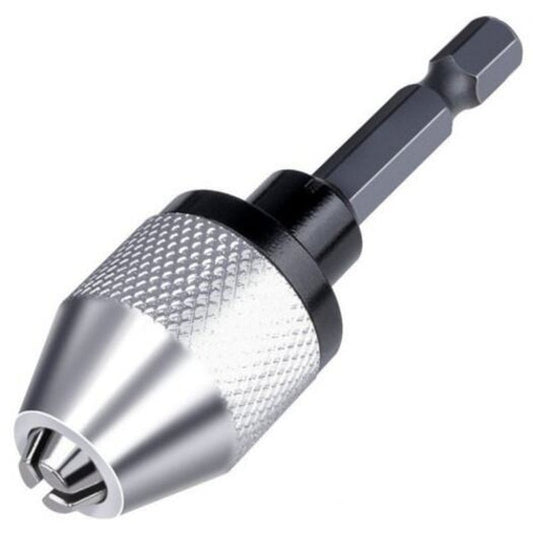 1 / 4 Inch Hex Shank Keyless Drill Chuck Quick Change Adapter Converter 0.3 6.5Mm Silver