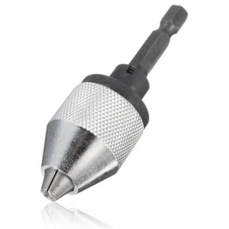 1 / 4 Inch Hex Shank Keyless Drill Chuck Quick Change Adapter Converter 0.3 6.5Mm Silver