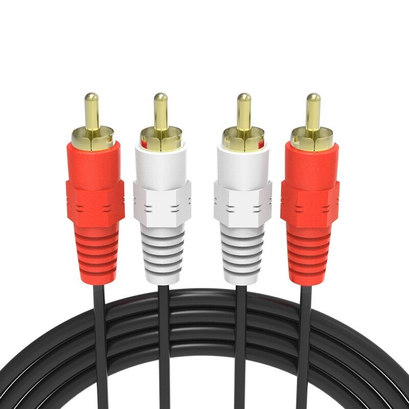 1.5 Meter Gold Plated Rca 2 Male To Av For Dvd Tv Cd Sound Amplifier Black