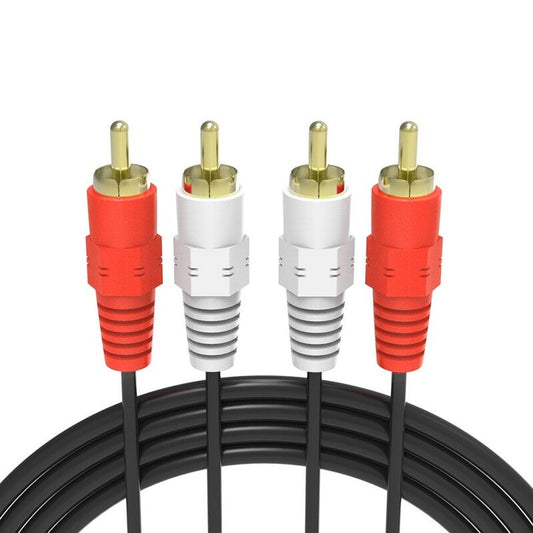 1.5 Meter Gold Plated Rca 2 Male To Av For Dvd Tv Cd Sound Amplifier Black