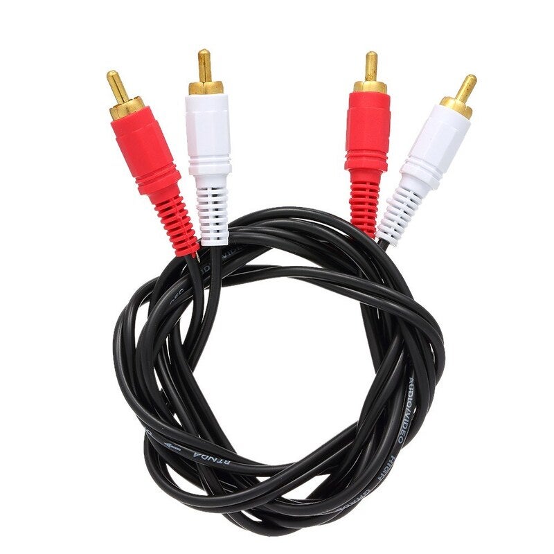 1.5 Meter Gold Plated Rca 2 Male To Av For Dvd Tv Cd Sound Amplifier Black