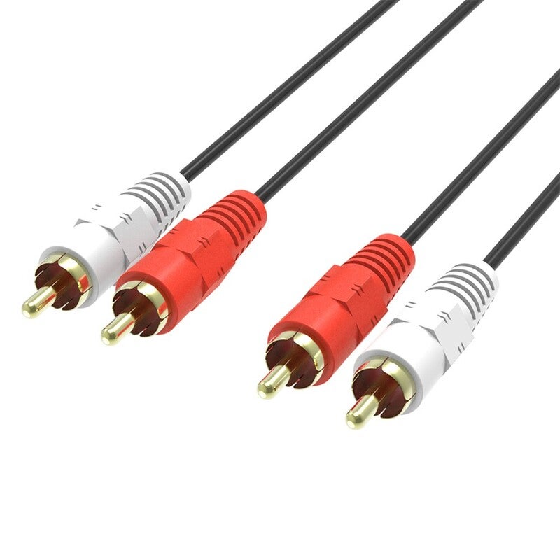 1.5 Meter Gold Plated Rca 2 Male To Av For Dvd Tv Cd Sound Amplifier Black