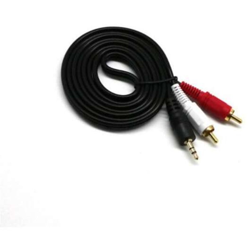 1.5M 3.5Mm Jack On Rca To Aux Connector Cables Black