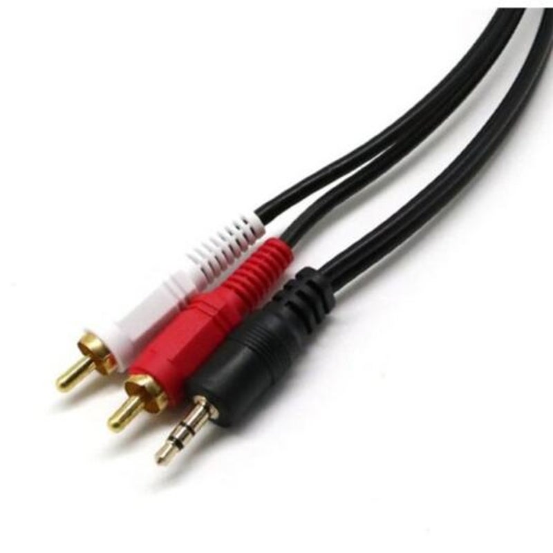 1.5M 3.5Mm Jack On Rca To Aux Connector Cables Black