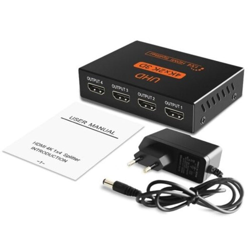 1 In 4 Hdmi Splitter Black