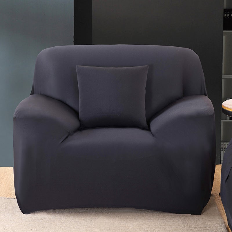 1 Seater High Stretch Sofa Cover Couch Lounge Protector Slipcovers Solid Colours
