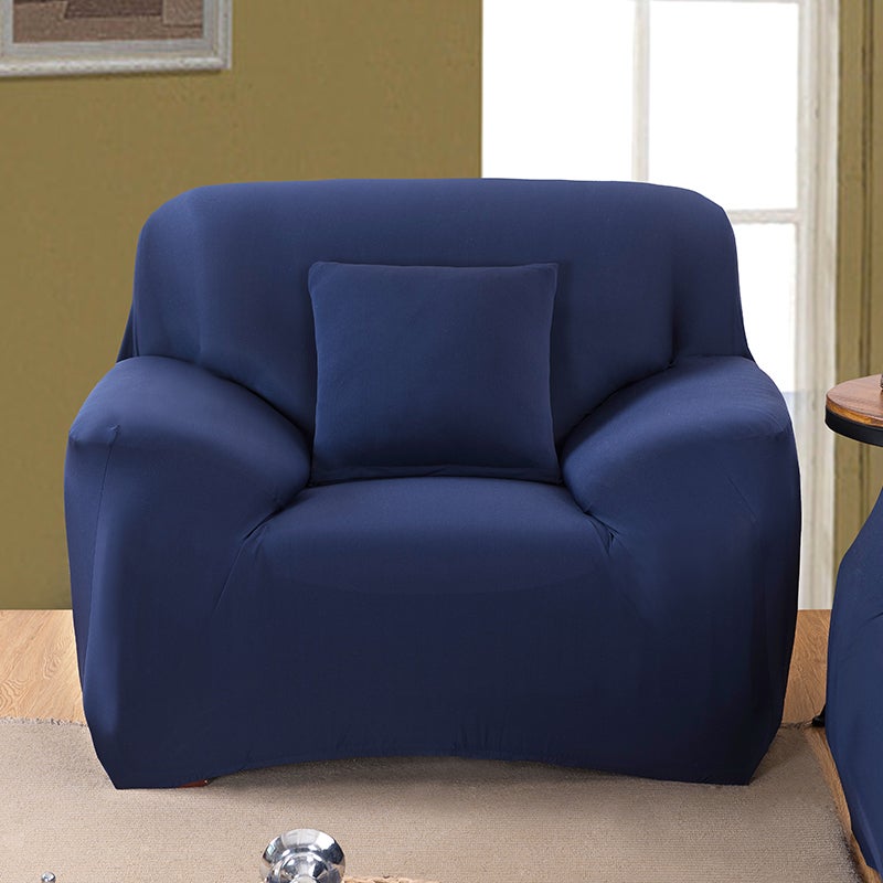 1 Seater High Stretch Sofa Cover Couch Lounge Protector Slipcovers Solid Colours