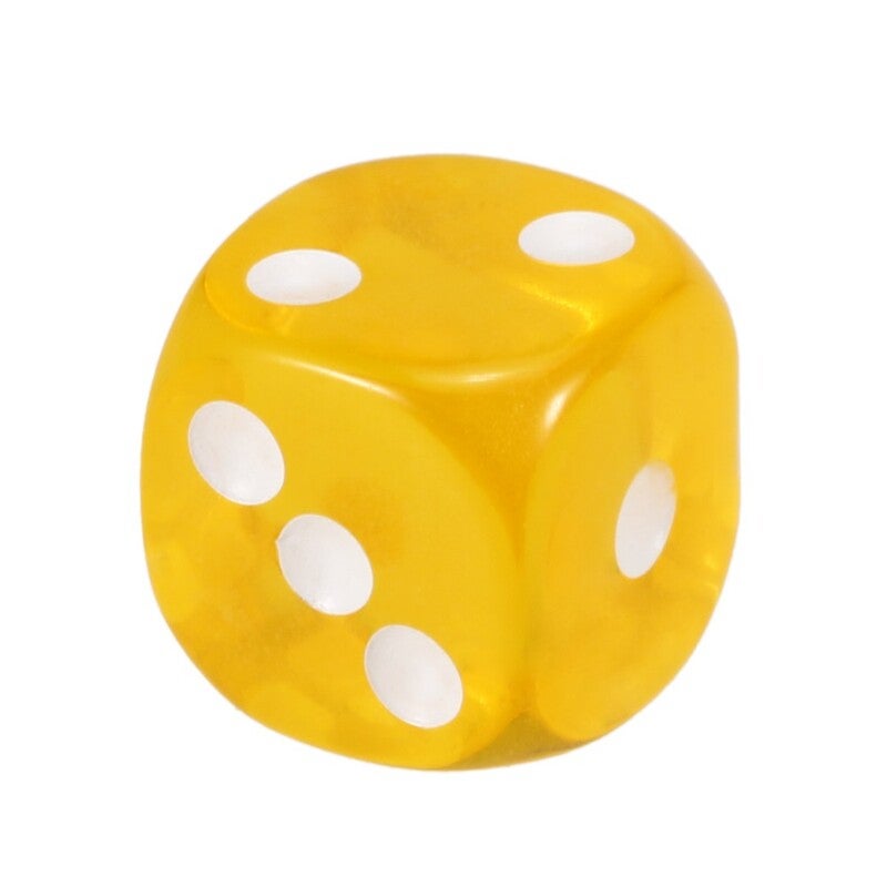 10 Pcs 14Mm Transparent Dice Yellow
