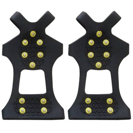 10 Tooth Simple Snow Anti Skid Shoe Cover Crampons Black L