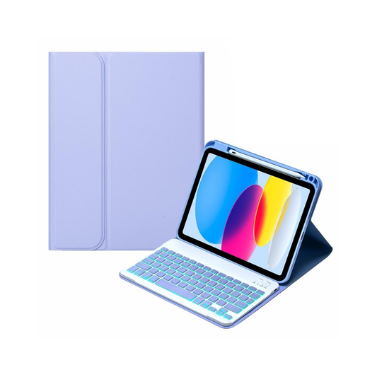 10.9 Ipad 10Th Gen 2022 Backlit Keyboard Case With Pen Slot Bluetooth Leather Light