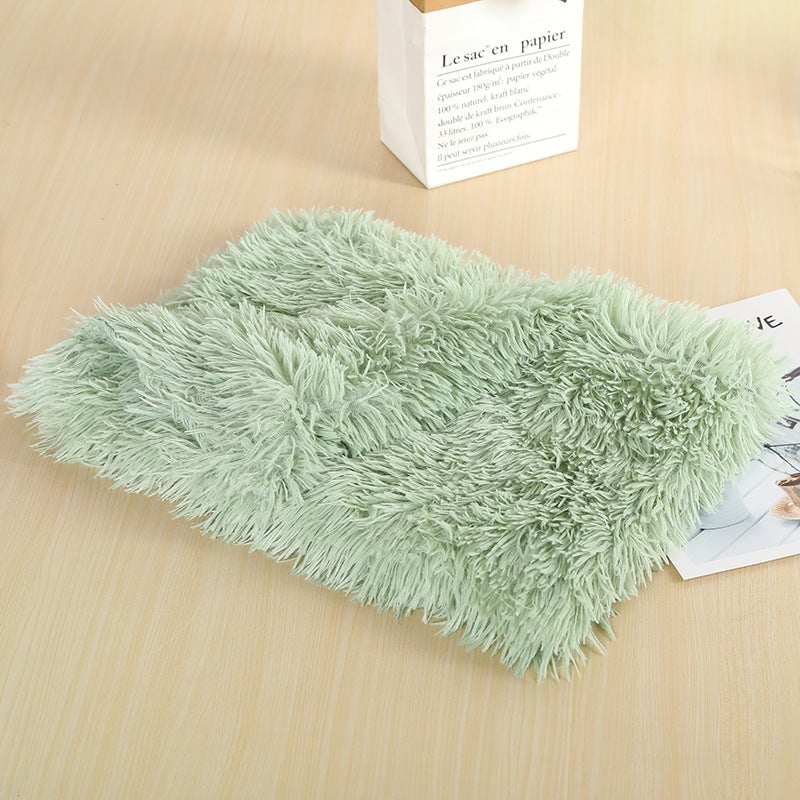100X75cm Pet Mat Soft Fluffy Warm Fleece Blanket Green