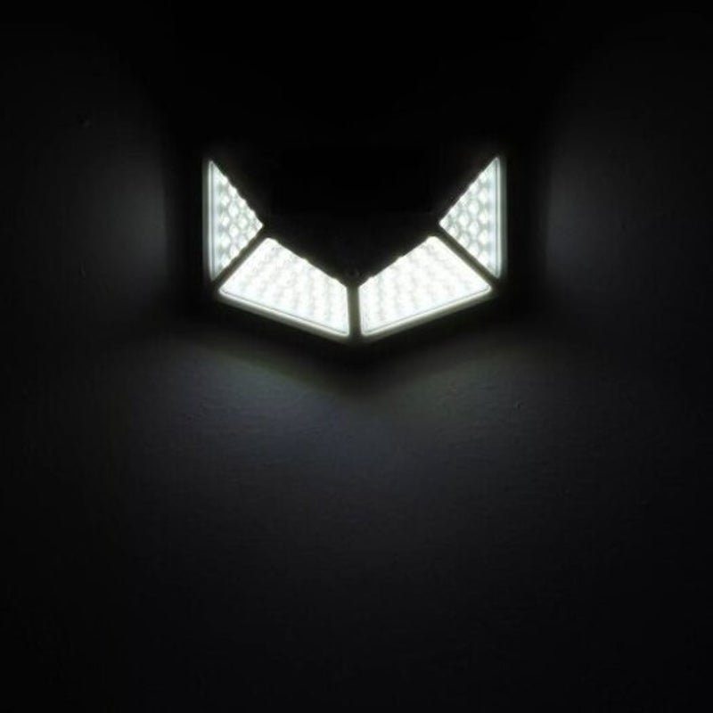 100 Led Solar Powered 1000Lm Pir Motion Sensor Wall Light Outdoor Garden Lamp 3 Modes White