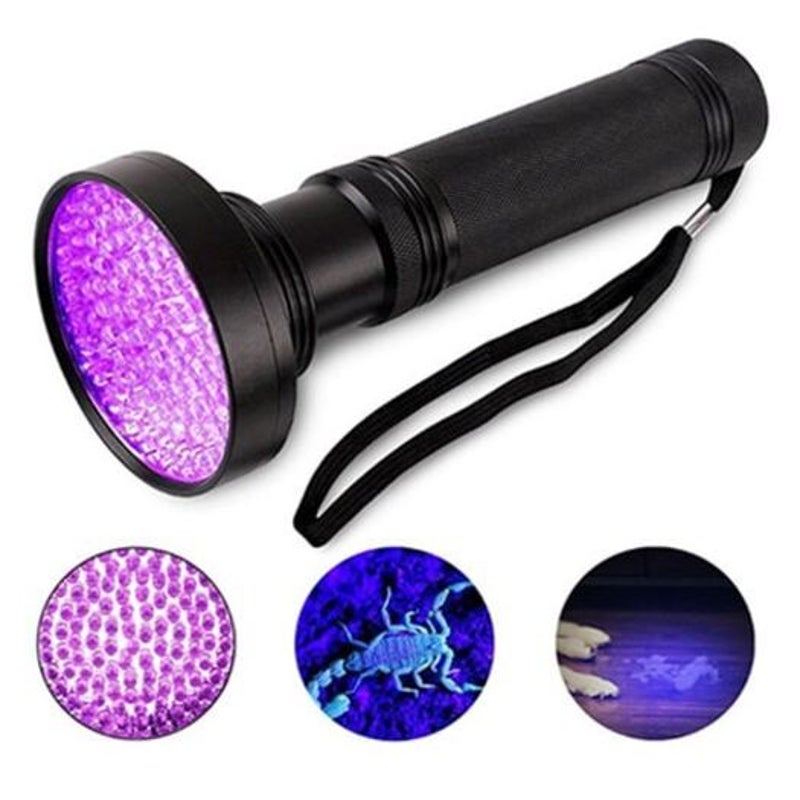 100 Led Uv Flashlight For Pet Urine Fluorescent Reagent Detection Black