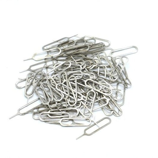 100 Pcs / Lot Sim Card Tray Remover Eject Pin Key Tool For Iphone Samsung More Silver