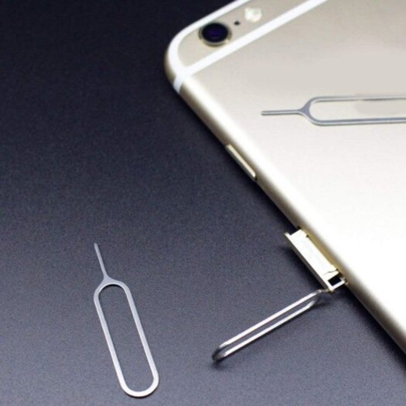 100 Pcs / Lot Sim Card Tray Remover Eject Pin Key Tool For Iphone Samsung More Silver