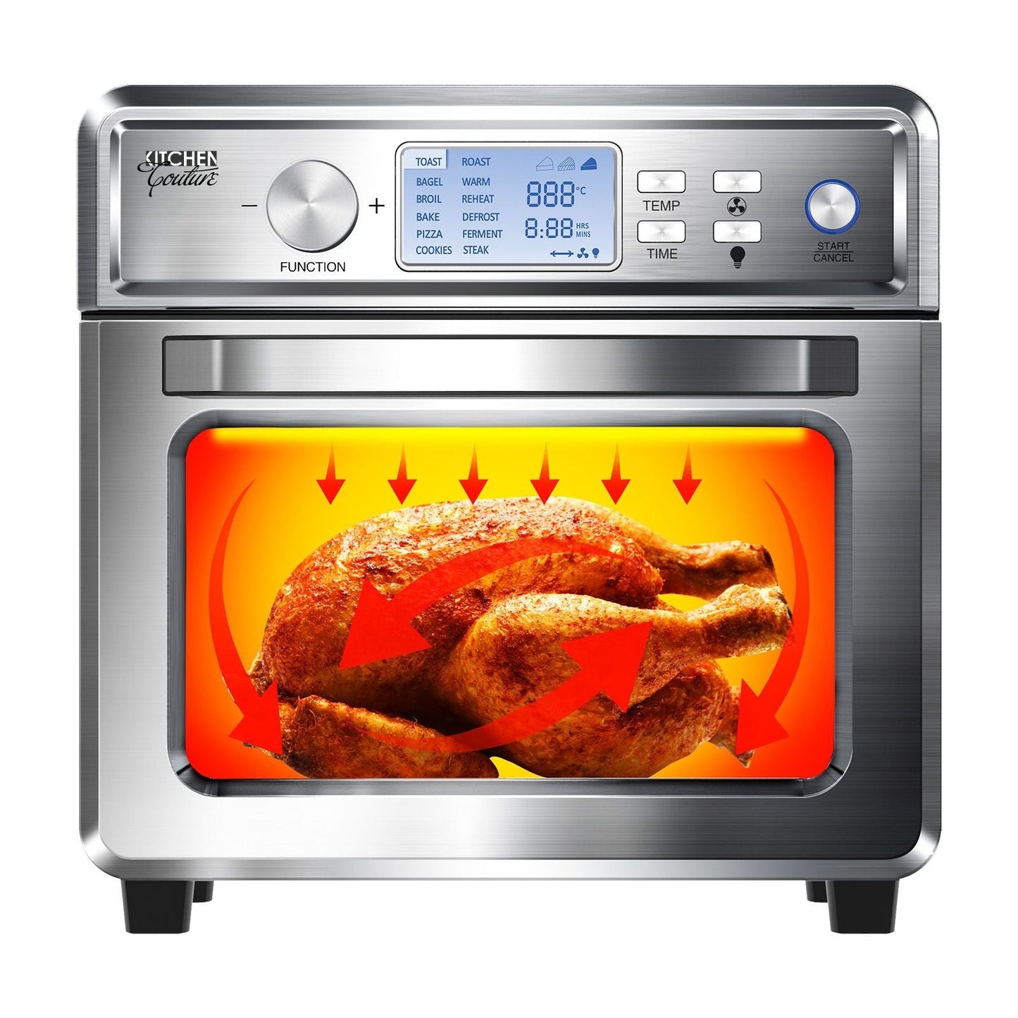 24 Litre Digital Air Fryer Oven Rotisserie Grill Bake Toast Roast Multifunction