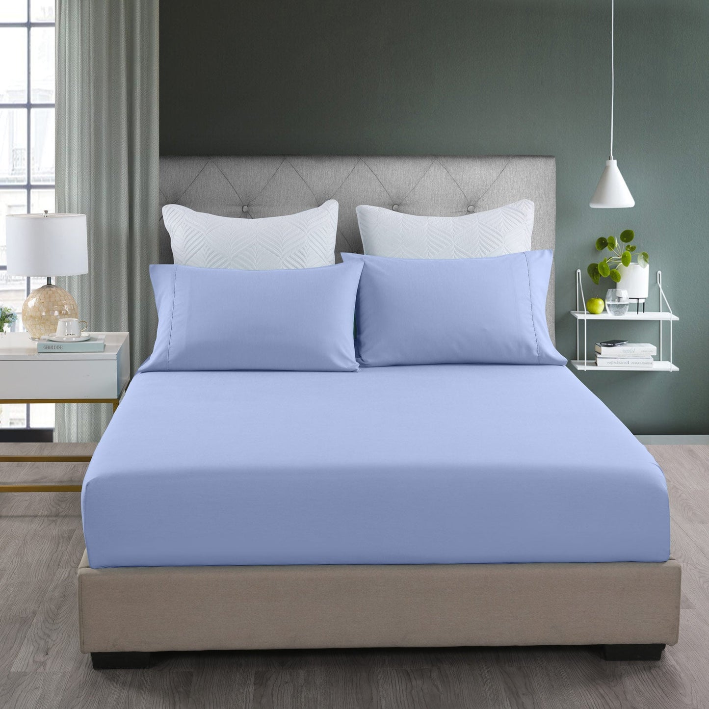 Royal Comfort Bamboo Cooling 2000Tc 3 Piece Combo Set King Light Blue