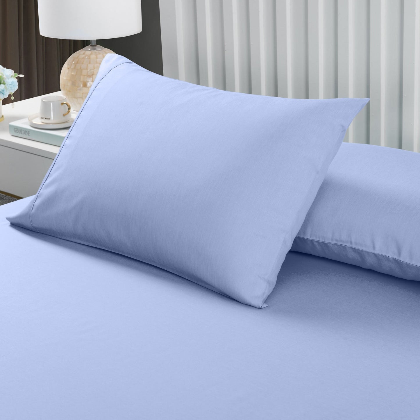 Royal Comfort Bamboo Cooling 2000Tc 3 Piece Combo Set King Light Blue