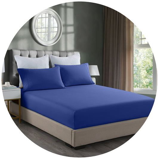 Royal Comfort Bamboo Cooling 2000Tc 3 Piece Combo Set King Blue