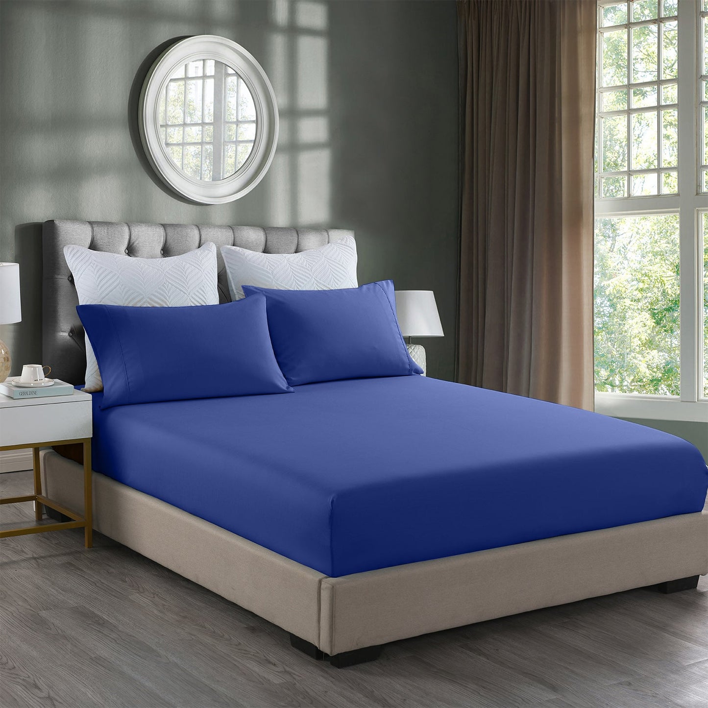 Royal Comfort Bamboo Cooling 2000Tc 3 Piece Combo Set King Blue