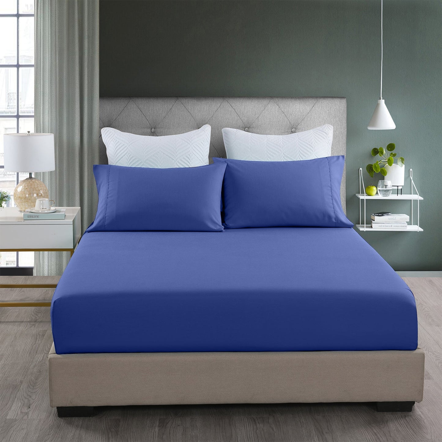 Royal Comfort Bamboo Cooling 2000Tc 3 Piece Combo Set King Blue