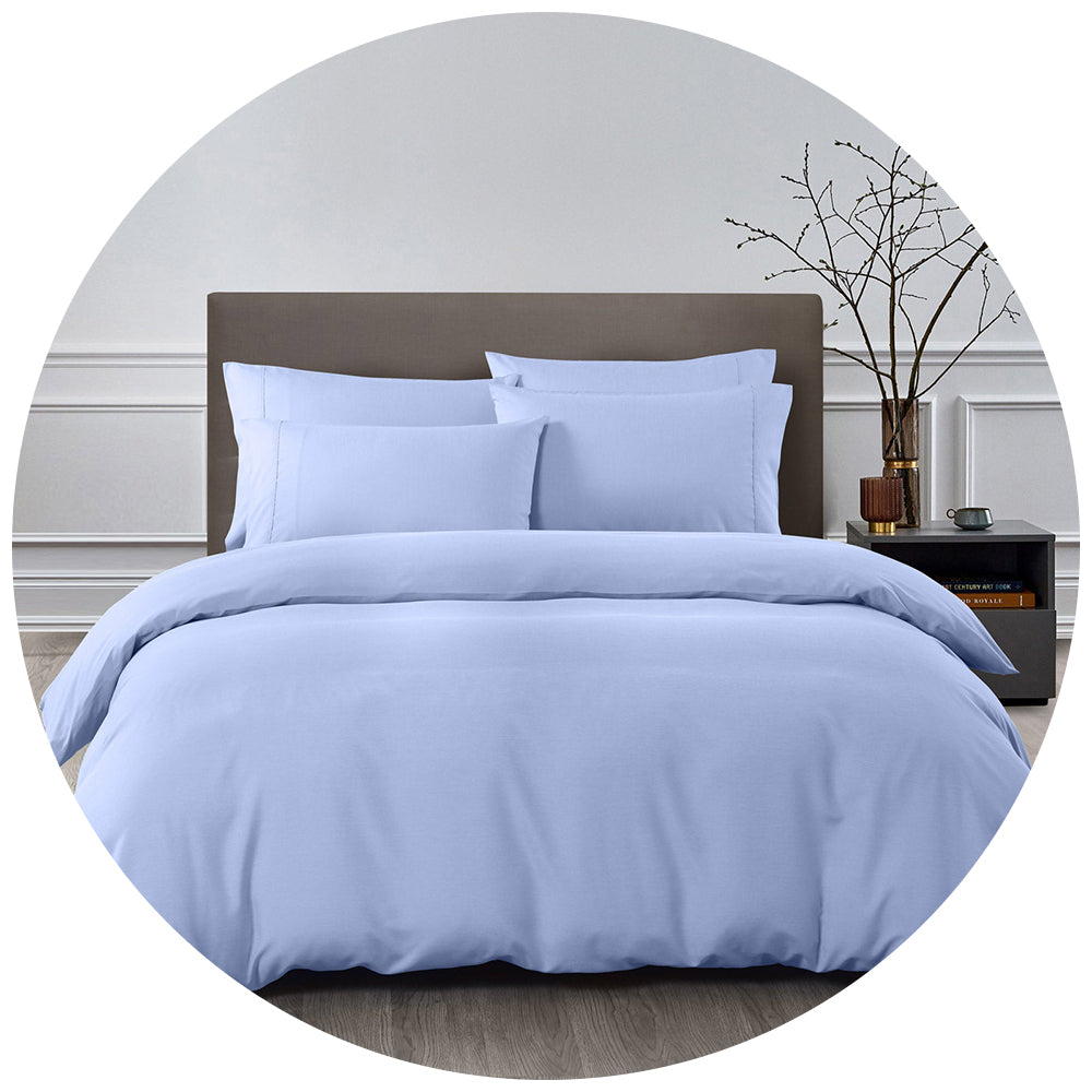 Royal Comfort Bamboo Cooling 2000Tc Quilt Cover Set Double Light Blue
