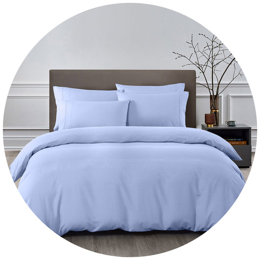 Royal Comfort Bamboo Cooling 2000Tc Quilt Cover Set Double Light Blue