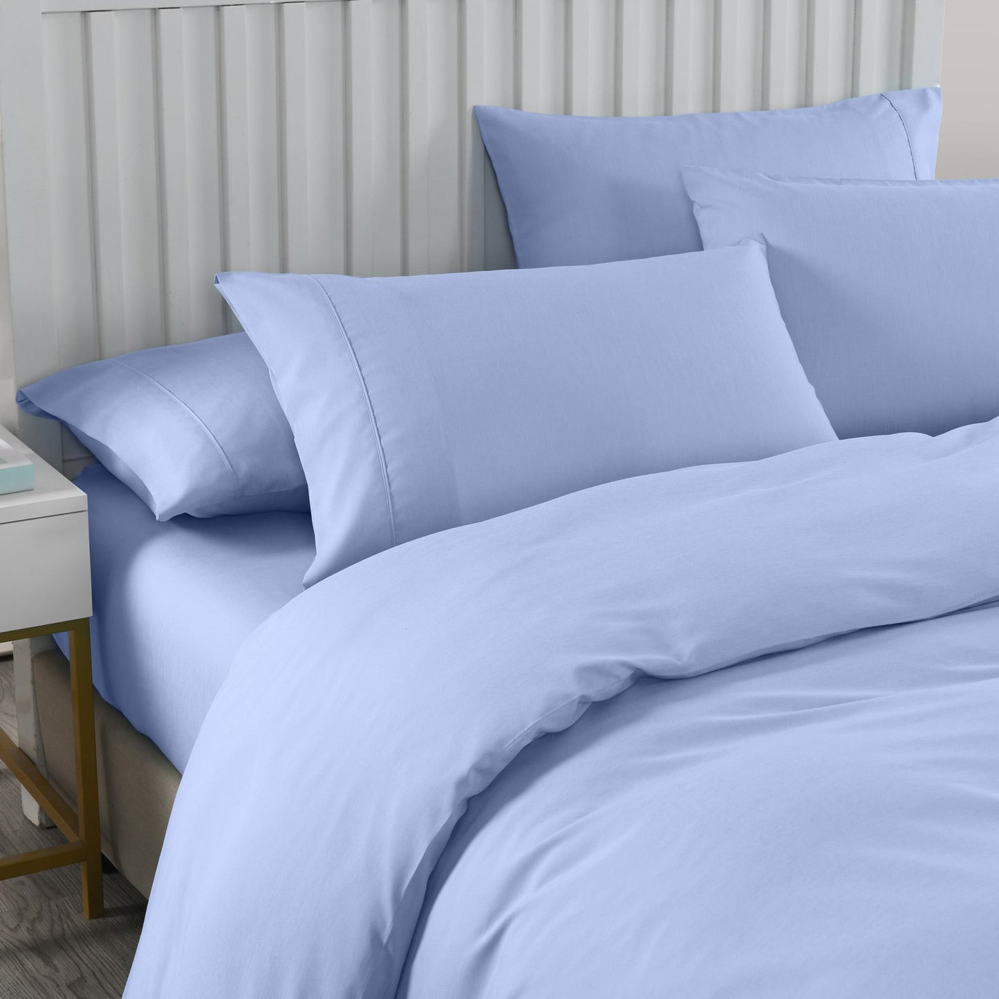 Royal Comfort Bamboo Cooling 2000Tc Quilt Cover Set Double Light Blue