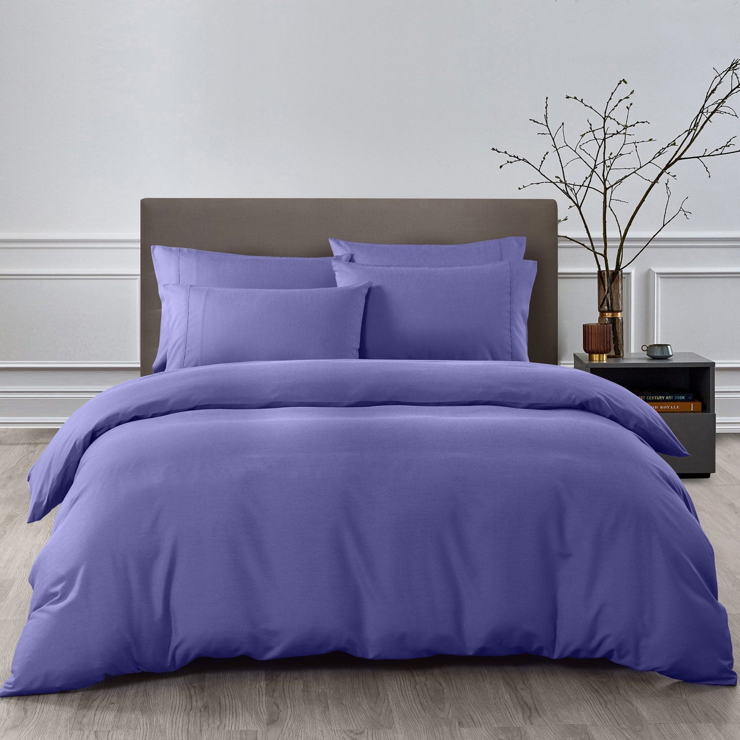 Royal Comfort Bamboo Cooling 2000Tc Quilt Cover Set Queen Blue