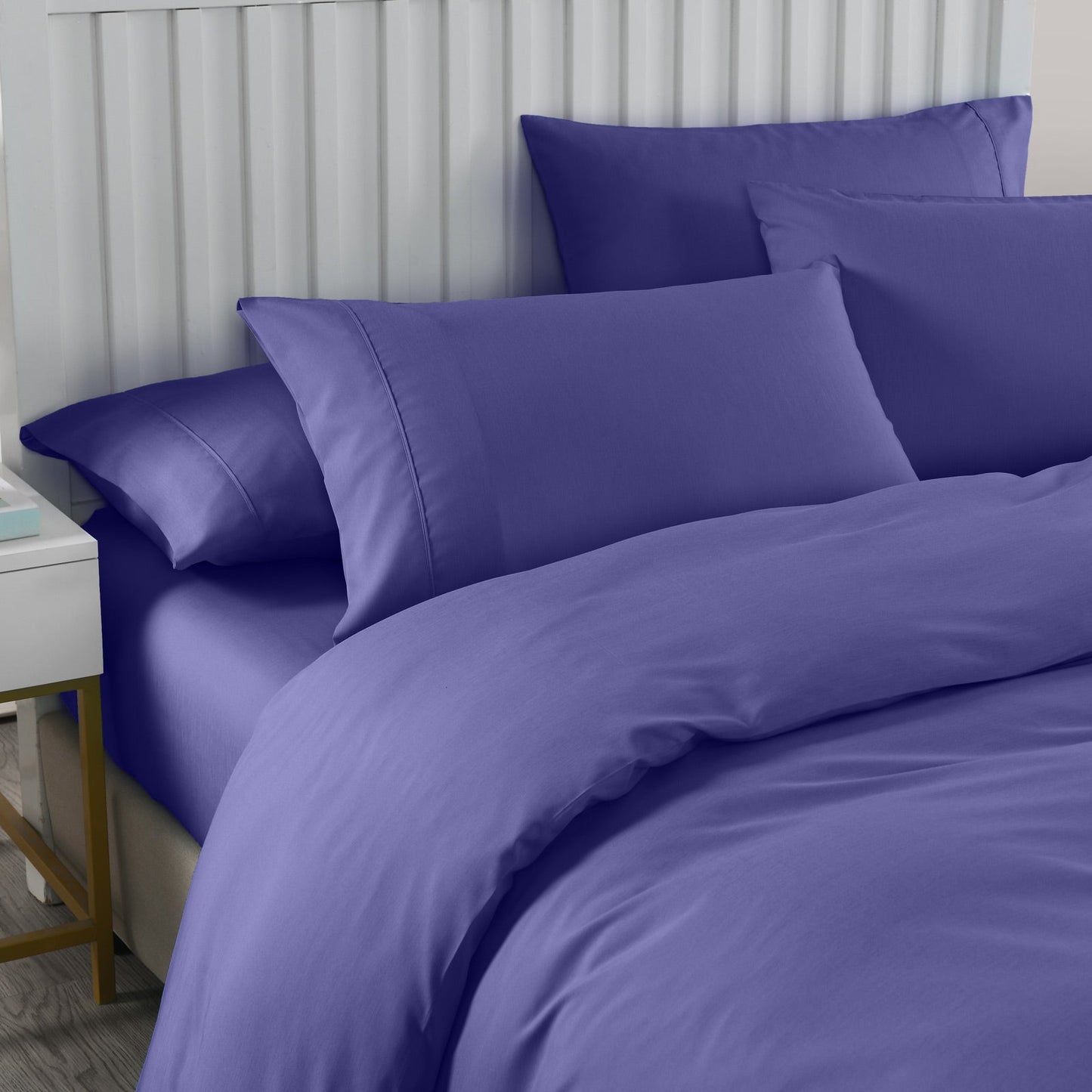 Royal Comfort Bamboo Cooling 2000Tc Quilt Cover Set Queen Blue