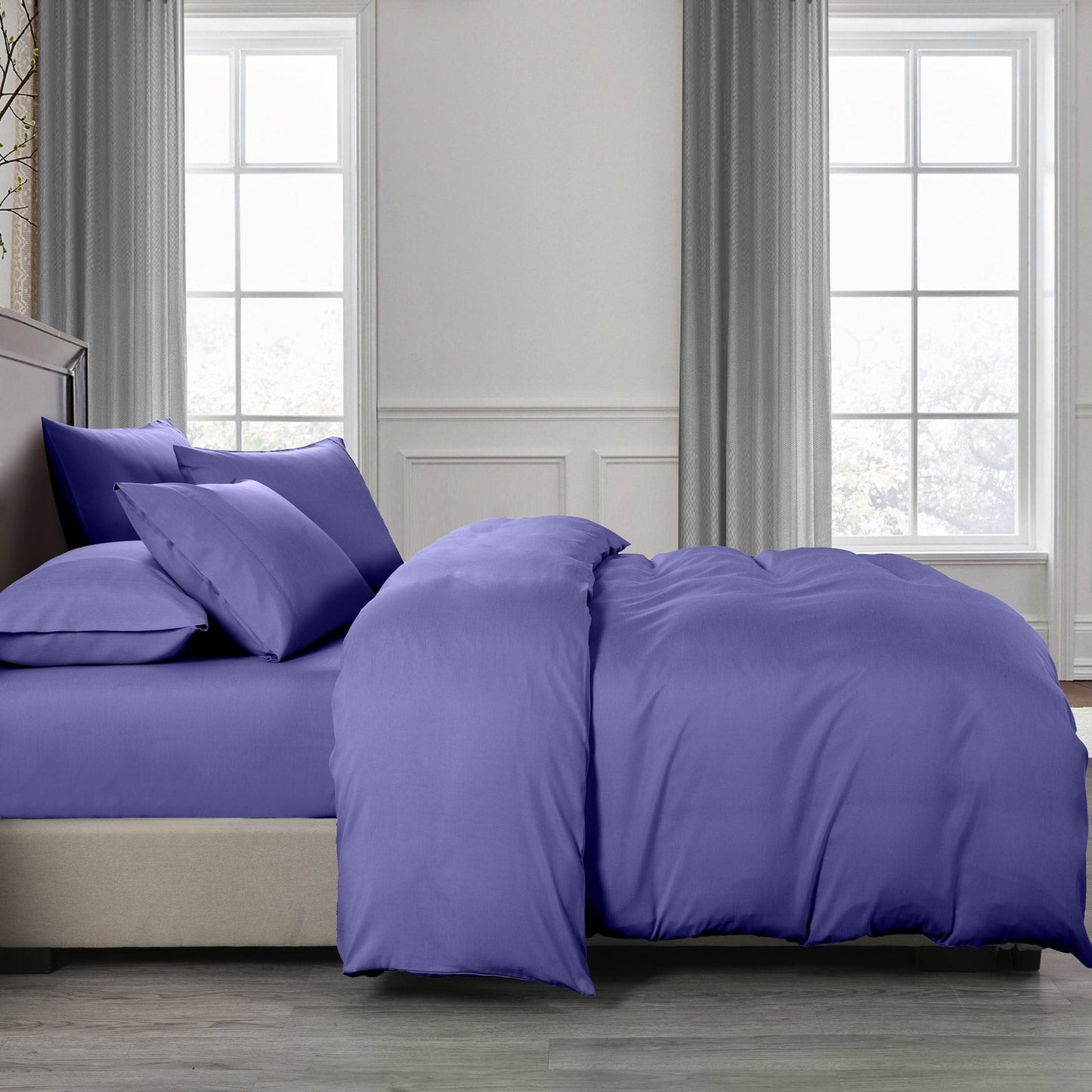 Royal Comfort Bamboo Cooling 2000Tc Quilt Cover Set Queen Blue