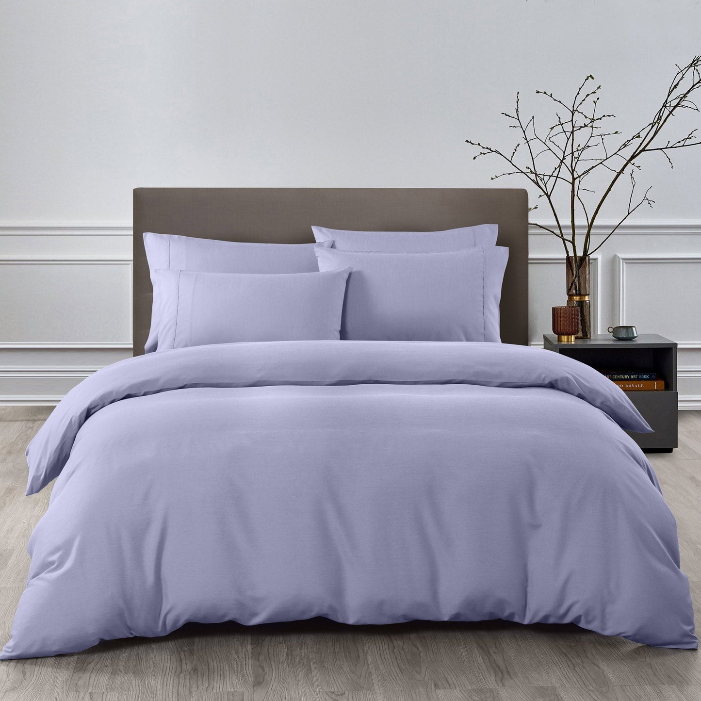 Royal Comfort Bamboo Cooling 2000Tc 6 Piece Combo Set King Lilac Grey