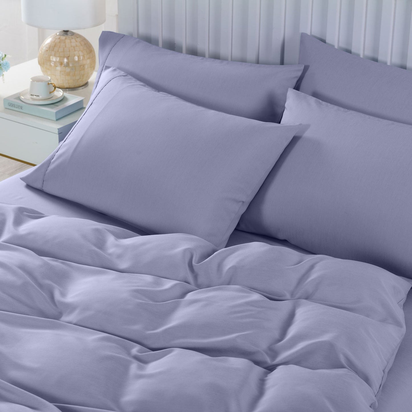Royal Comfort Bamboo Cooling 2000Tc 6 Piece Combo Set King Lilac Grey