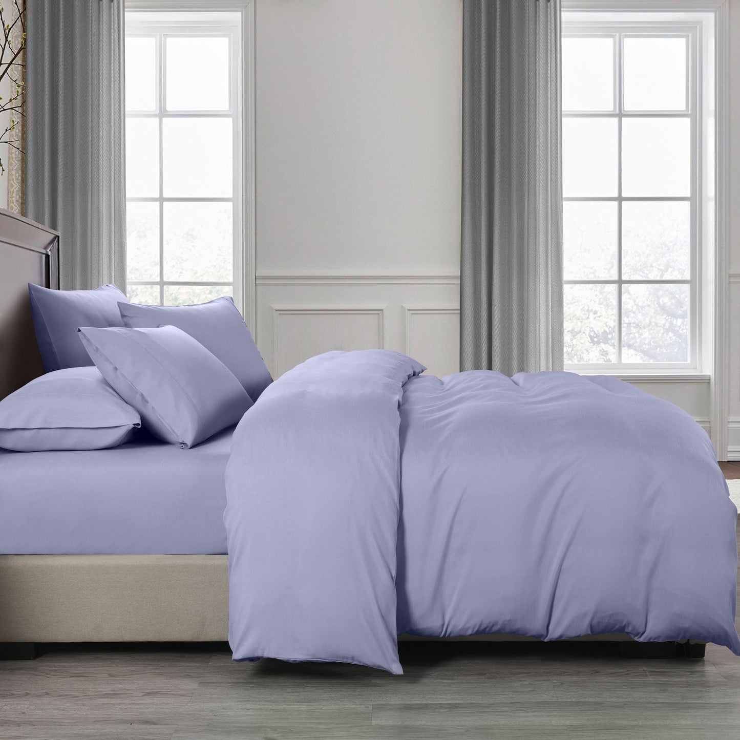 Royal Comfort Bamboo Cooling 2000Tc 6 Piece Combo Set King Lilac Grey