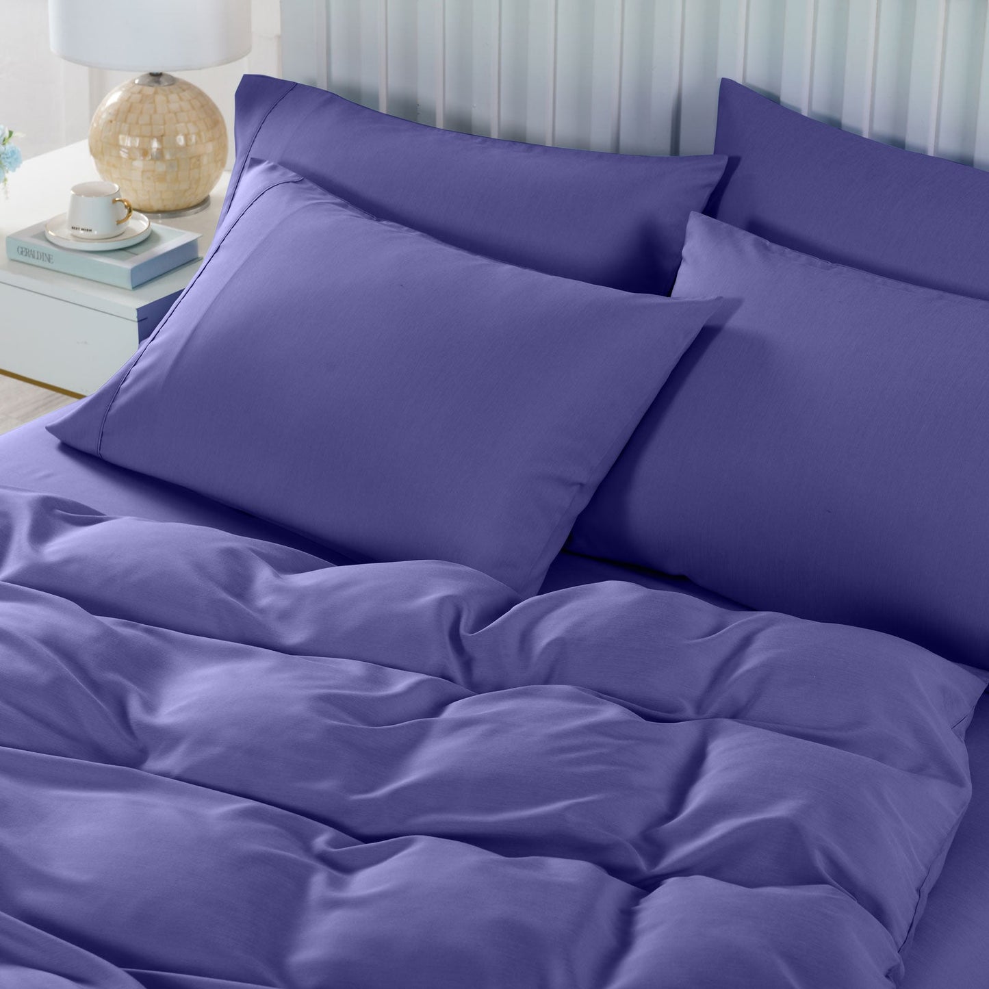 Royal Comfort Bamboo Cooling 2000Tc 6 Piece Combo Set King Blue