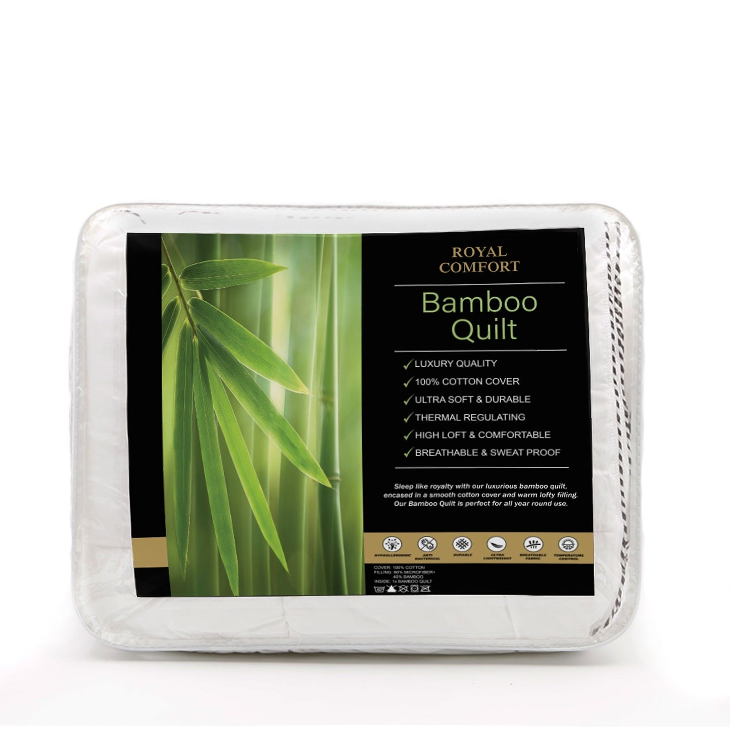 Royal Comfort Luxury Bamboo 250Gsm Quilt Single