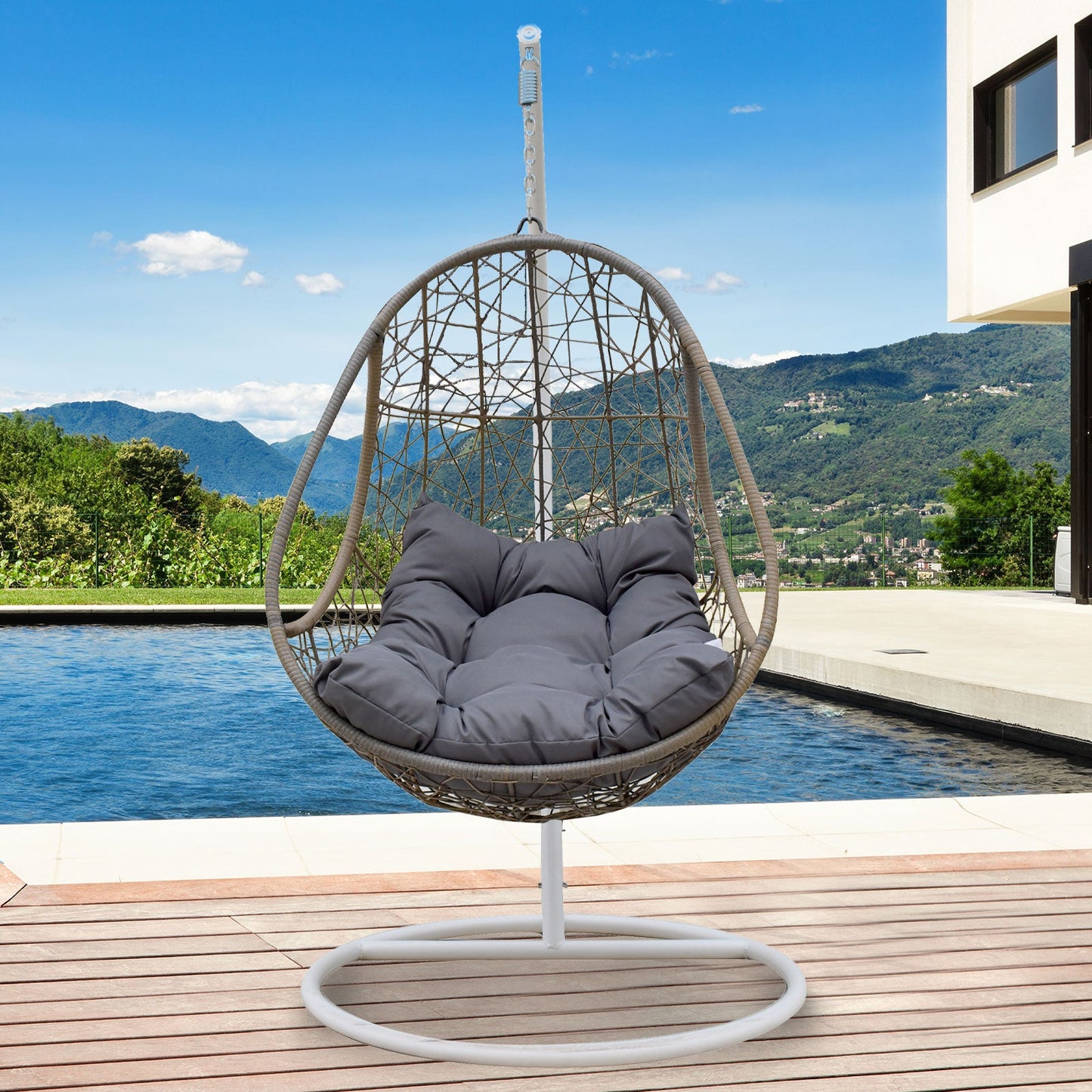 Rocking Egg Chair Oatmeal And Grey