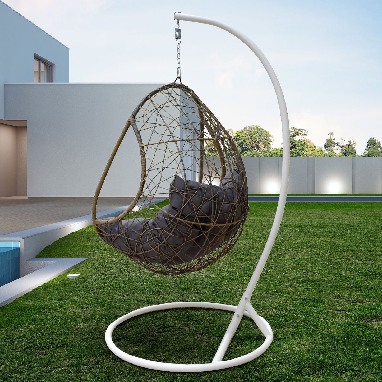 Rocking Egg Chair Oatmeal And Grey