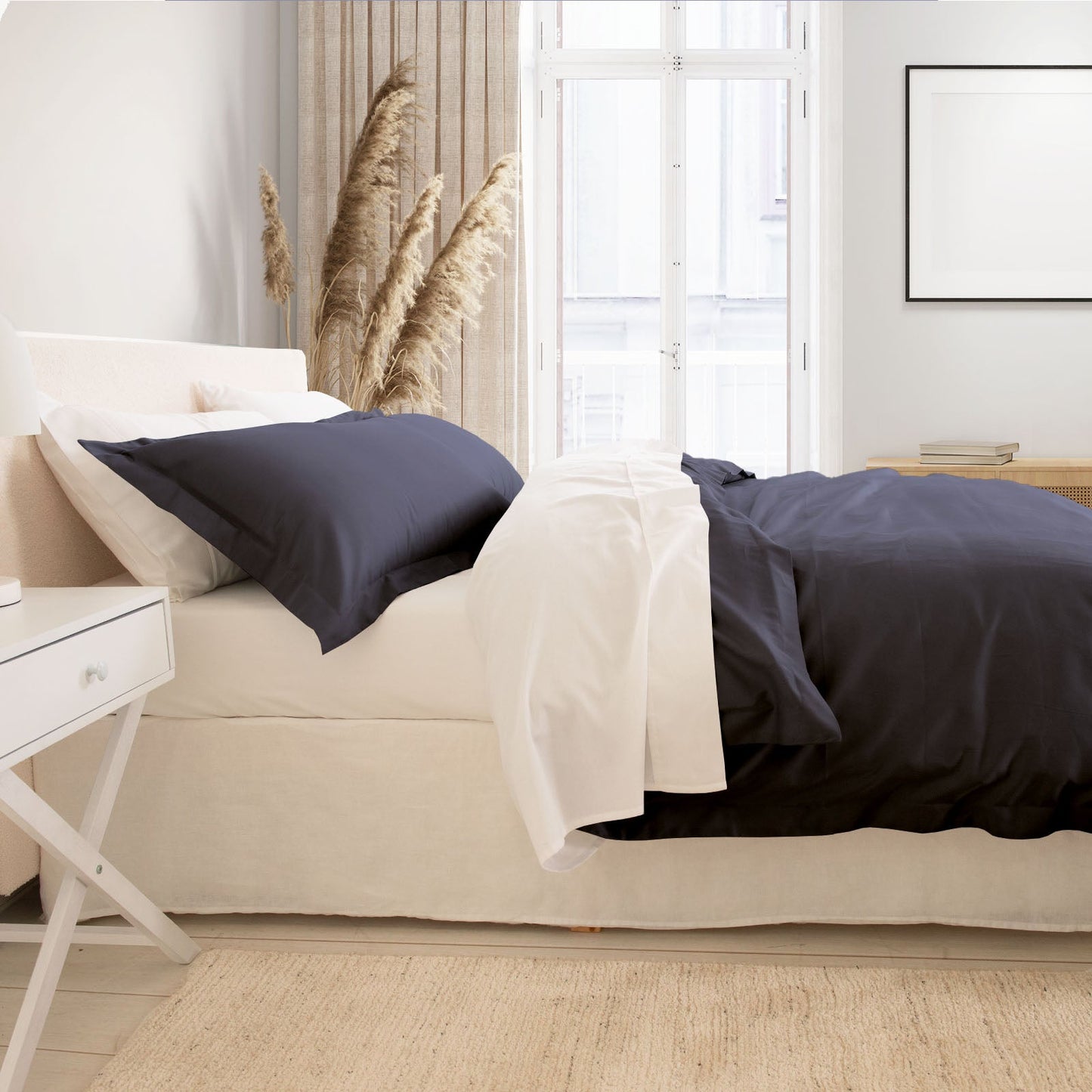 Royal Comfort Balmain 1000Tc Bamboo Cotton Quilt Cover Sets Queen Size Charcoal