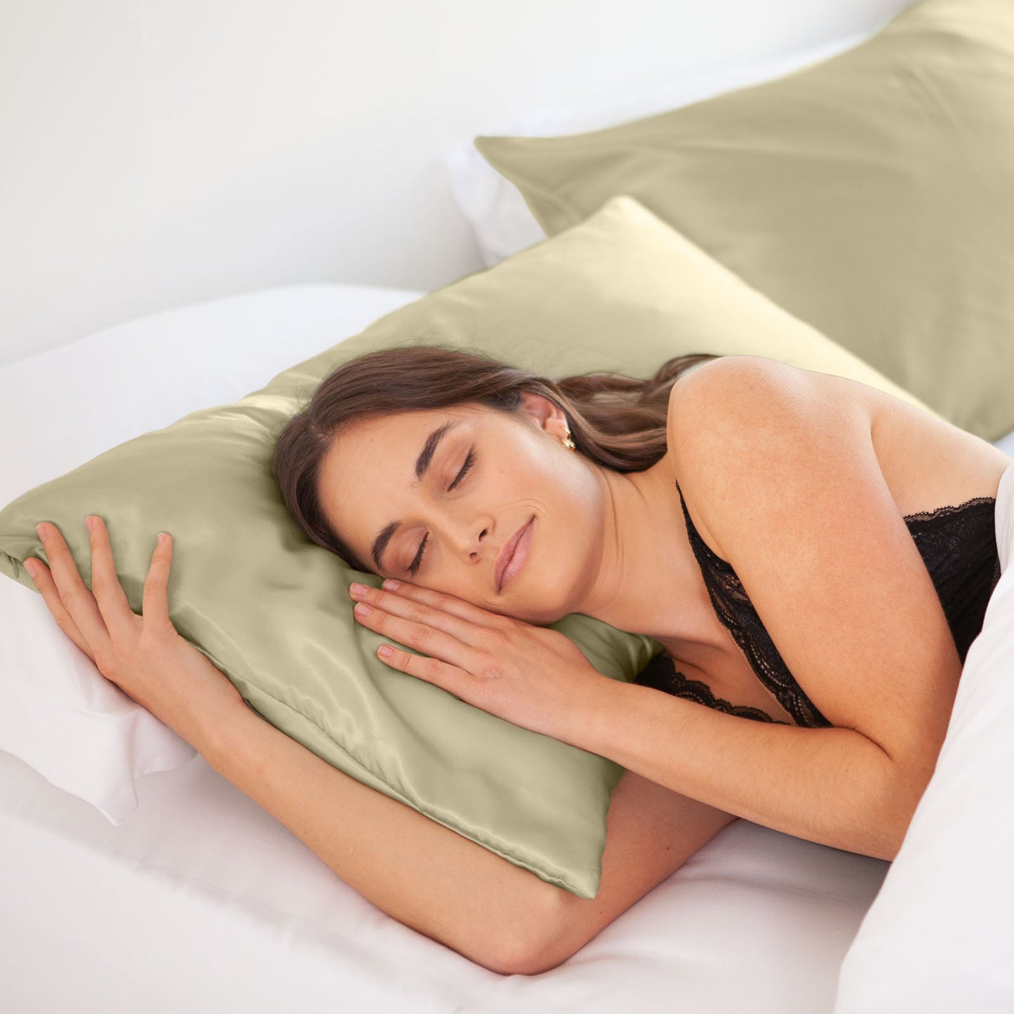 Silk Pillow Case Twin Pack Size: 51X76cm Sage