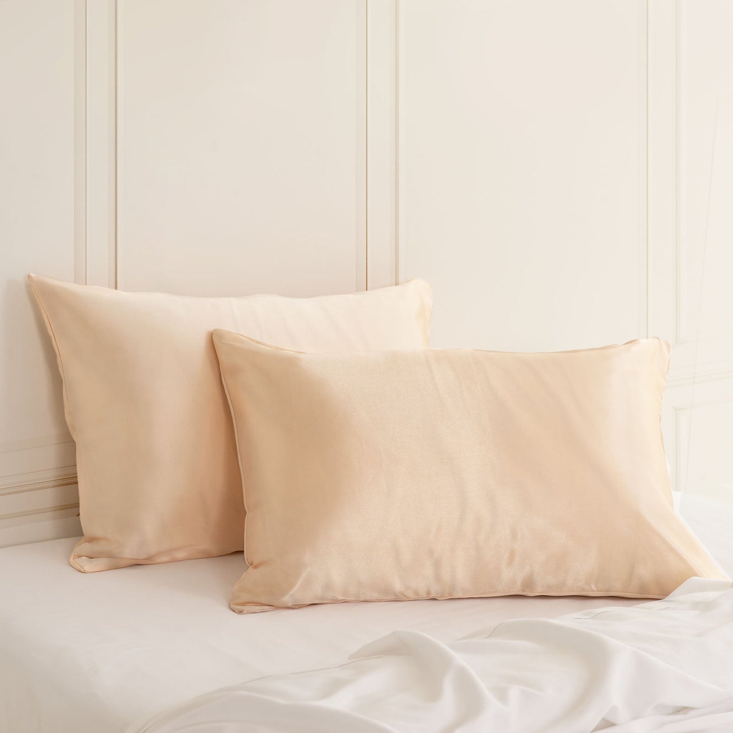 Silk Pillow Case Twin Pack Size: 51X76cm Champagne Pink