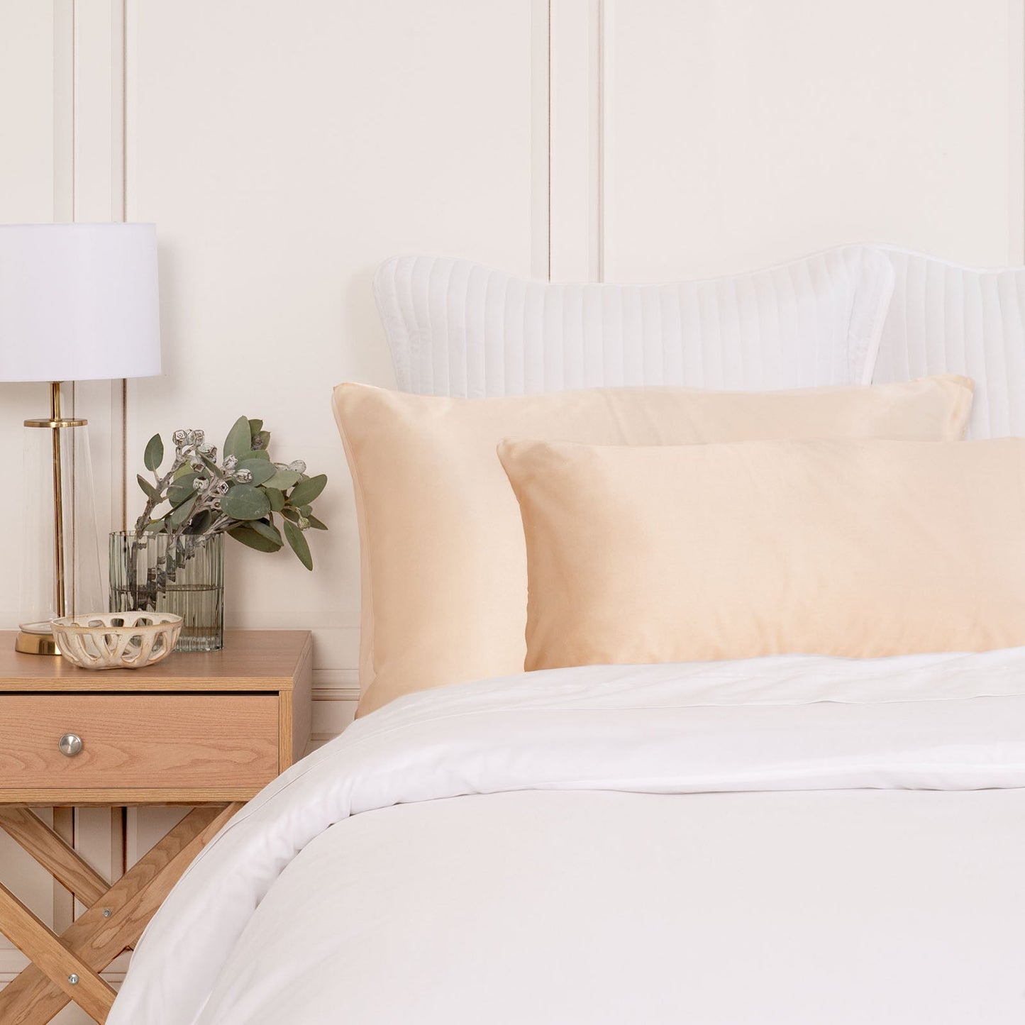 Silk Pillow Case Twin Pack Size: 51X76cm Champagne Pink