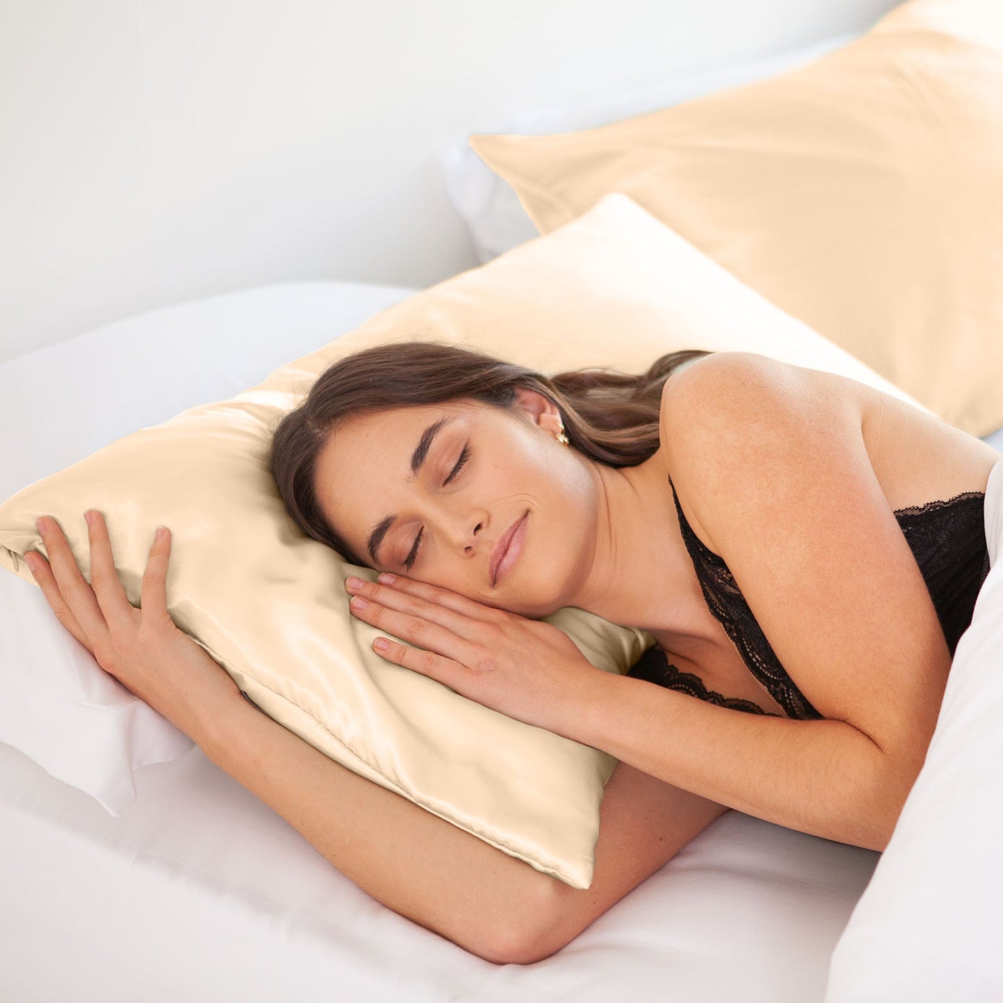 Silk Pillow Case Twin Pack Size: 51X76cm Champagne Pink