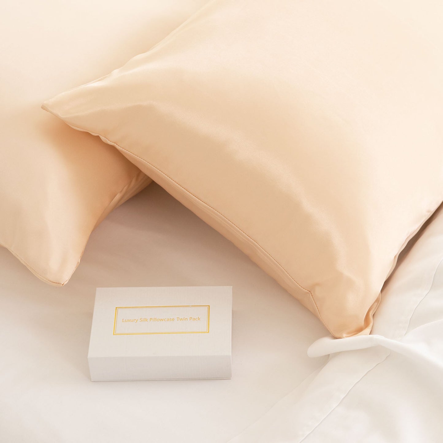 Silk Pillow Case Twin Pack Size: 51X76cm Champagne Pink