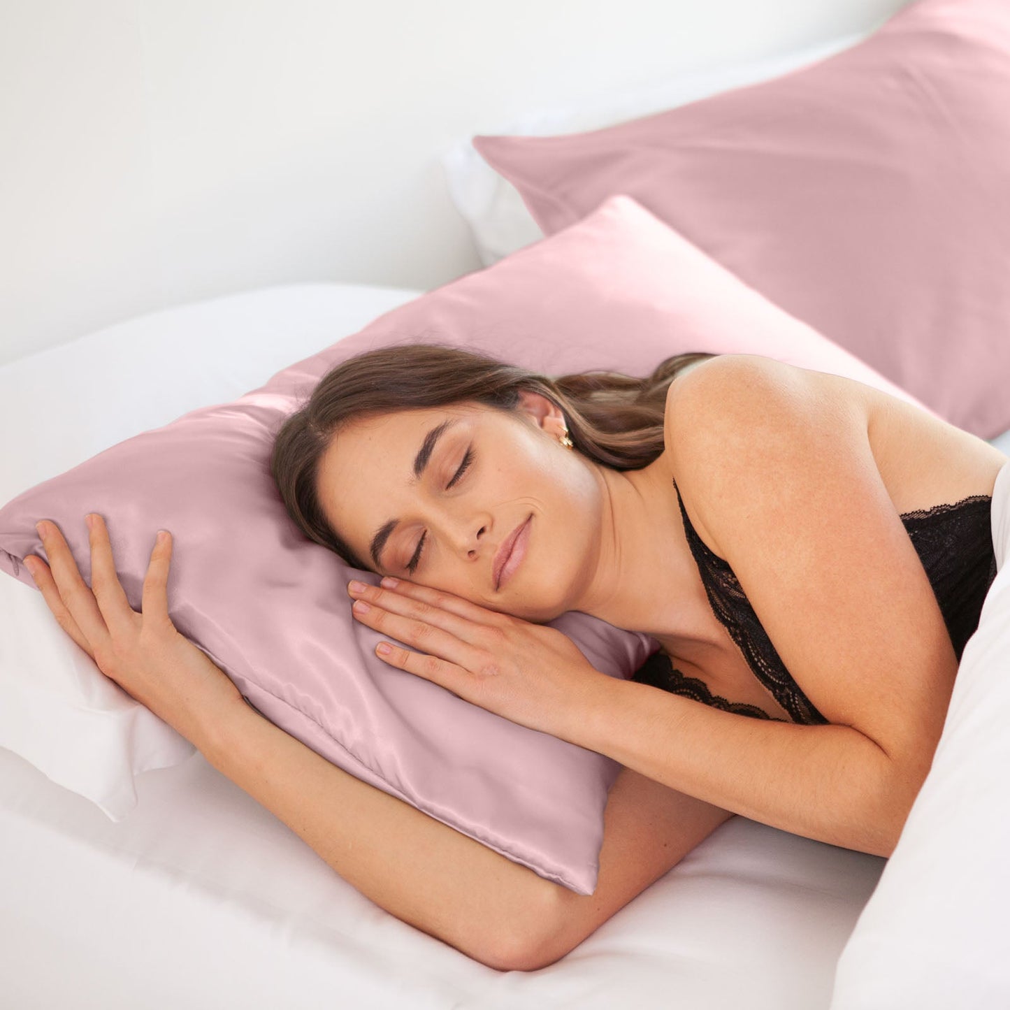 Silk Pillow Case Twin Pack Size: 51X76cm Lilac