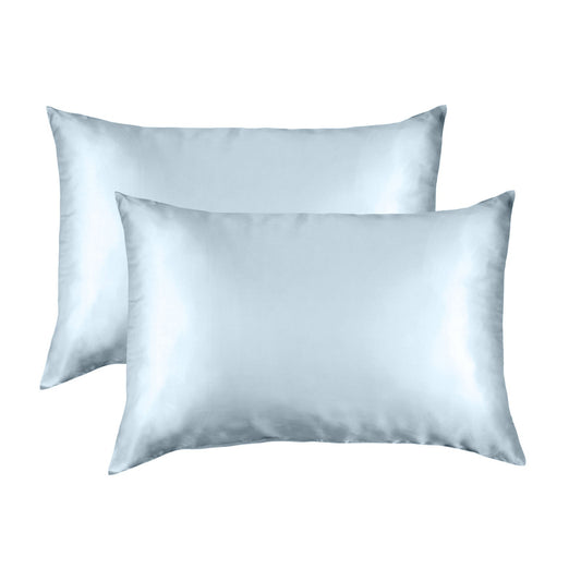 Silk Pillow Case Twin Pack Size: 51X76cm Soft Blue