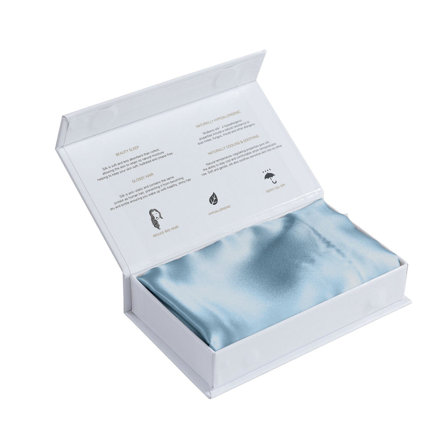 Silk Pillow Case Twin Pack Size: 51X76cm Soft Blue